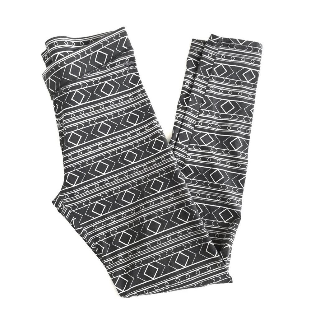 PINK Victoria's Secret VS Dog Small Gray White Cotton Geometric Stretch Leggings